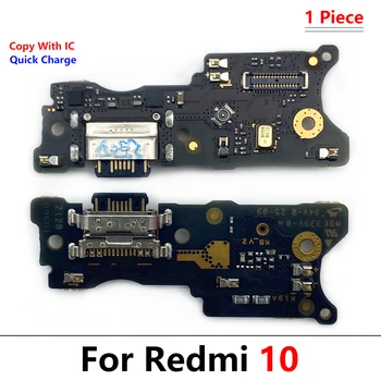 10Pcs/Daudz, USB Lādētāja (Dock Savienotājs Uzlādes Ports Mikrofons Flex Kabelis Xiaomi Redmi 10 Redmi10 Ministru Rezerves Daļas