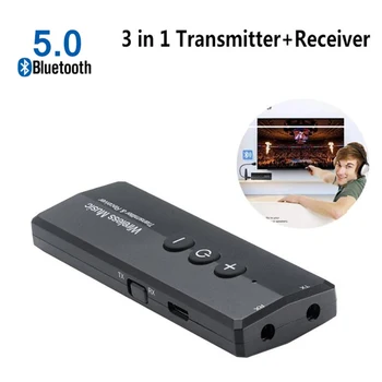 1GB 3 in 1 Bluetooth 5.0 Raidītājs Uztvērējs, Stereo Audio 3,5 mm Aux Jack Bezvadu Adapteris TV Automašīnas Komplektu, izmantojot Vadības Pogu