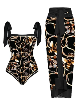 2023 Modes Iespiests Viens Gabals Peldkostīmi Cover Up, kas Sieviešu Elegants Bikini, Pludmales Svārki Luksusa Peldēšanas peldkostīms, Beachwear