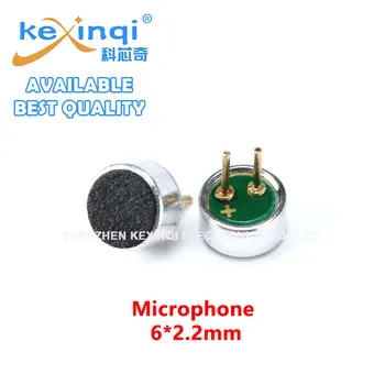 20Pcs/lot 6*2.2 mm 6x2.2 Mikrofons Capacitive Electret Mikrofons Uztveršanas MIC MP3 Piederumu mikrofons