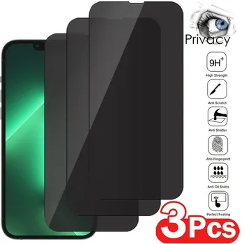 3Pcs Privātuma Ekrāna Aizsargi iPhone 14 Pro Max 12 13 Mini 11 Pro Anti-Spiegu Rūdīts Stikls IPhone 7 8 15Plus X XR XS Maks.