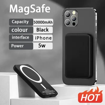 50000mAh Oriģināls, 1:1 Macsafe Power Bank Magnētisko Bezvadu Powerbank iPhone 12 13 14 Pro Max Ārējā Autonoma Akumulatoru