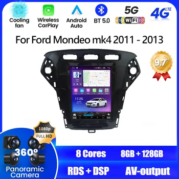 8-Core Auto GPS Auto Radio Ford Mondeo mk4 2011 2012 2013 Android 12 Multimediju Atskaņotājs, Navigācijas Vertikāla Ekrāna
