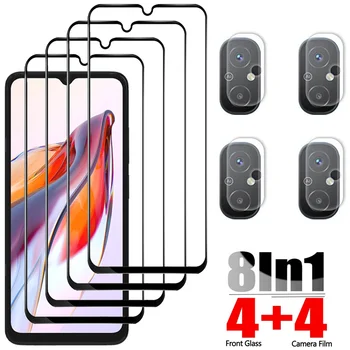 8-in-1, Rūdīts Stikls + Kameras Filmu, lai Redmi-12.C 11.A Stikla Redmi 11A Xiaomi Redmi 12 C Ekrāna Aizsargs Redmi 12C Stikla