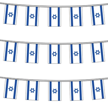 Aerlxemrbrae 20pcs/daudz izraēla stērste karogi 14x21cm Vimpelis Izraēla String Banner Festivāls Puses Brīvdienās