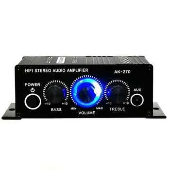 AK270 Mini Audio Pastiprinātāju 20Wx2 12V Skaļruni Portatīvo Mājas Stereo Amp 2-Kanālu Stereo Jaudas Pastiprinātāju