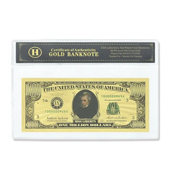 ASV 7. Prezidents Zelta Banknošu Andrew Jackson un Shell Vienu Miljonu Kolekciju Uncurrency Piezīmes