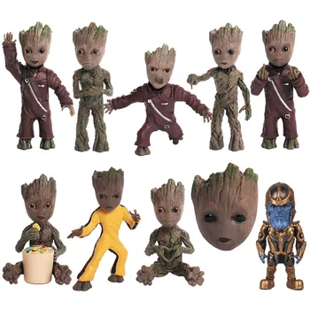Avengers Alianse Bērnu Groot Keychain Koku Cilvēks Atslēgu Gredzens Darbojas Galaktikas Aizsargs Grut Sapling Kulons Sievietes Bērns, Meitenes, Lelle, Rotaļlieta