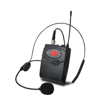 Bezvadu Mikrofonu Komplekts ar Galvu-Wear + Lavalier Atloks Mikrofonus ar Raidītāju Uztvērējs UHF Frekvenču Runas Mācību