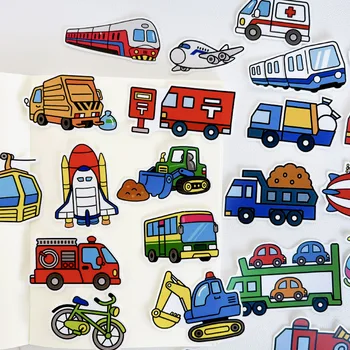 Bērnu Multfilmas Auto Transporta Gaisa kuģu Projektēšanas Auto Uzlīme Rokas Grāmatas Dienasgrāmatas Grāmatu Apdares Uzlīme