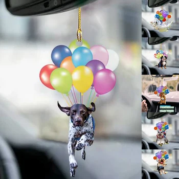 Dzīvoklis Auto Karājas Kulons Gudrs Kaķis, Suns Karājas Ornaments ar Krāsainām Balonu Karājas Rotājumu Dāvana Jaunas Keychain Soma Kulons