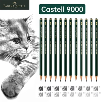 Faber-Castell 9000 Zīmuļi 8/16pcs Skiču Zīmēšanas Zīmuli Set Art Grafīta Zīmuļi, Rakstot Iesācējiem Dizaina Zīmuli, mākslinieku Piederumi