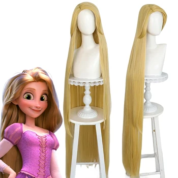 Filma Rapunzel Tangled Princese Cosplay Parūka Meitene, Blonda, Gara Taisni Karstumizturīgs Sintētisko Matu Parūkas Maskēties Saģērbt
