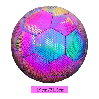 Futbola Bumbu Atstarojošs Hologrāfiskā Gaismas Futbola PU Futbola treniņu Bumba Bērniem un Pieaugušajiem Meitenēm, Zēniem, Bērniem, Mācības