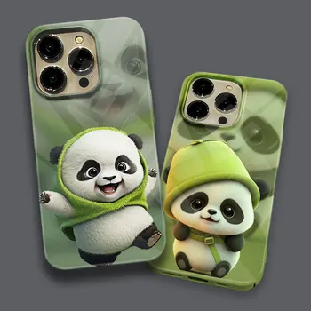 Gudrs Panda Tālrunis Lietā par iPhone 15 14 11 13 12 11 Pro Max MINI XR-X XS 8 7 SE 