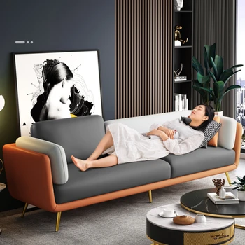 HXL Nordic Technology Auduma Dīvāns Krāsu Saskaņošanas pieejamas Luksusa Stila Guļamistabu Dzīvoklis Dubultā Auduma Dīvāns