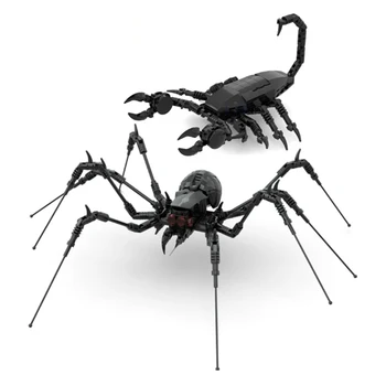 JAUNU Burvju Rāpojošs Spider Araneid Scorpion KM Celtniecības Bloki Modelis DIY Izglītības Constuction Rotaļlietas Bērniem Ziemassvētku Dāvanas
