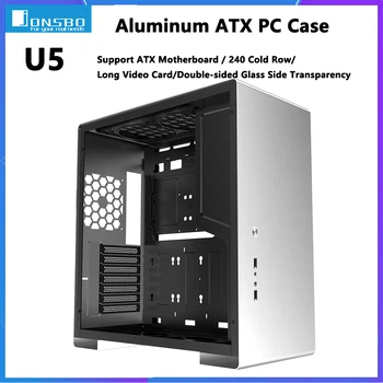JONSBO U5 PC Lietā Alumīnija ATX Gadījumā Atbalsta ATX Mātesplates / 240 Aukstā Rindu/Garš Video Kartes/Double-sided Stikla Sānu Pārredzamība