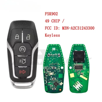 Keyless Tālvadības Atslēgu Ford Fusion Explorer Malas Mustang 2013. - 2017. gadam FSK902 M3N-A2C31243300 ID49 Promixity Smart Card
