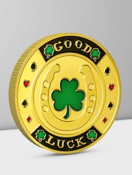 Labu Veiksmi Āboliņš Laimīgs Pokera Monētas Piemiņas Medaļu Lēmumu Monētu Metāla Rotaļu Dāvanu piemiņas nozīmi
