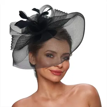 Lady Headpiece Cepures Kāzu Puse, Spalvu Mini Cepure, Matu Klipu Aizraujošu Matadatu