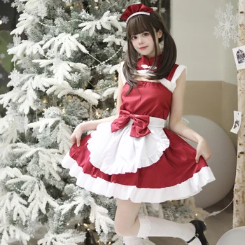 Meitenes Ķīniešu Stilā Lolita Meitene Kleita Jaunā Gada Red Anime Cosplay Vienotus Sievietēm Sniegumu Kostīmi S-5XL Plus Lieluma