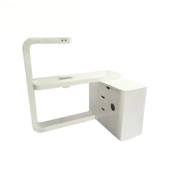 Minimālisma stilā nagu galda ar LED gaismas uzglabāšanas kamera, rokas spilvena putekļu savācējs, balta nagu galda nagu kabinets