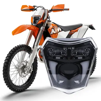 motociklu offroad motokrosa lukturu par 65W high low beam galvas gaismas ar baltu dienas gaitas lukturi melnu pamatni exc 