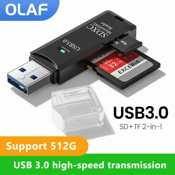 Olaf 2 in 1 USB 3.0 Karšu Lasītājs, Smart Flash Atmiņas Kartes ievietošana 2 Slots TF SD Micro SD atmiņas Kartes un Adapteri Portatīvo datoru Piederumi DATORU Macbook