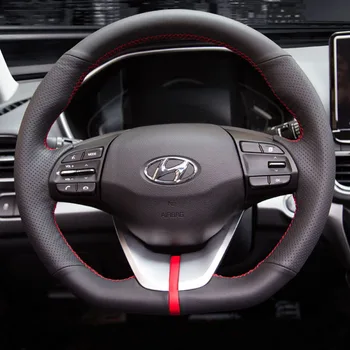 par Hyundai Elantra ix25 ix35 2020 2021 pasūtījuma augstas kvalitātes roku šūtas ādas stūres rats segumu