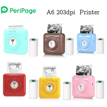 PeriPage A6 203DPI Portatīvie Mini Bezvadu Siltuma Bluetooth Inkless Printeri Termiskās Attēla Etiķetes, Foto Printeri Ziemassvētku Dāvanu