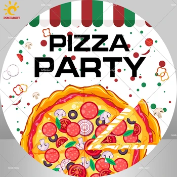 Pizza Puse Kārta Backdrops Segtu Jaundzimušo Bērnu Duša Kūka Galda Rotājumi Banner Bērniem Dzimšanas Dienas Ballīti Foto Fona Studio