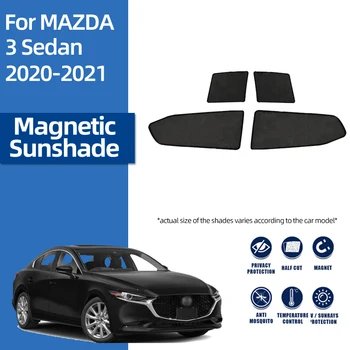 Priekš Mazda 3 Sedans BP 2019-2022 Mazda3 Priekšējā Vējstikla Auto Saulessargs Vairogs, Aizmugurējo Sānu Logu Saules Ēnā Sejsegu Magnētisko Aizkaru