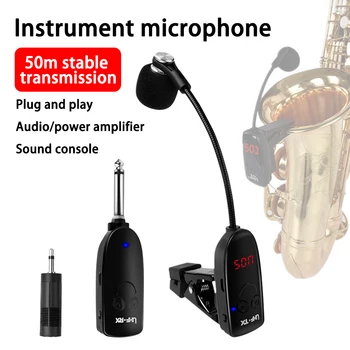 Profesionālas Bezvadu Instrumentu Saksofonu Mikrofons Bezvadu Uztvērējs, Raidītājs,160ft Klāstu,Plug and Play,Liels Bazūnes
