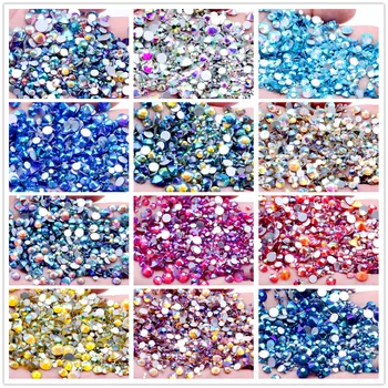 SS3-SS30 Color Crystal AB Non-Hot Remonts plakandibena Rhinestones Super Spīdums Rhinestones Par Diy Nail Art Auduma Apģērbs
