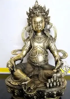 Tibetas Bronzas Auspicious Fortuna statuja Dzambala statuja