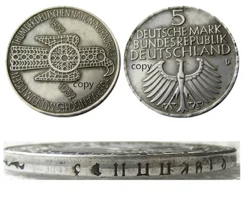 Vācija Sudraba 5 Deutche Zīmes 1952D Sudraba Pārklājumu Kopēt Monētas