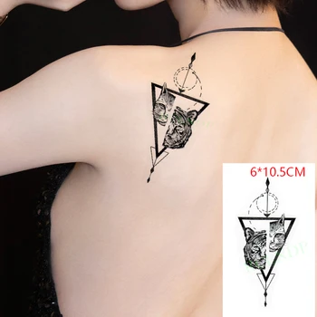 Ūdensnecaurlaidīgus Pagaidu Tetovējumu Uzlīmes ins Kaķis tīģeris trīsstūris mežonīgs vareno atdzist Body Art flash tetovējums viltus tatto Sievietēm Vīriešiem